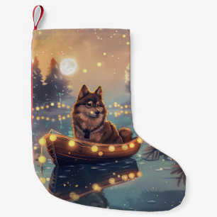Meia De Natal Pequena Viagem Festiva de Natal do Finnish Lapphund