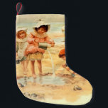 Meia De Natal Pequena Vintage Antiguamente Beach Boy Children Fine Art<br><div class="desc">Na praia - Um antigo impressão de arte de crianças vitorianas brincando na areia. Um trabalho de arte impressão gráfico de arte costeira.</div>