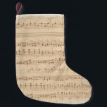 Meia De Natal Pequena Vintage beige music notes<br><div class="desc">Vintage beige music notes</div>