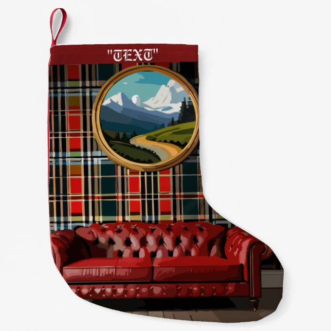 Meia De Natal Pequena Vintage Chic (Frente)