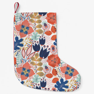 Meia De Natal Pequena Vintage floral brilhante: estilo escandinavo.