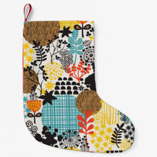 Meia De Natal Pequena Vintage Floral: Fundo de Grass Sem Costura