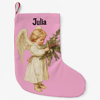 Meia De Natal Pequena Vintage Little Angel Christmas Stocking