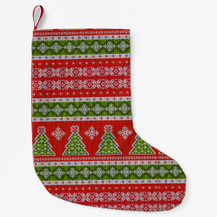 Meia De Natal Pequena Vintage Natal Red Green Folidays