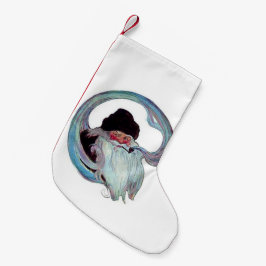 Meia De Natal Pequena Vintage Papai Noel que fuma uma tubulação