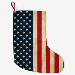 Meia De Natal Pequena Vintage Patriotic American Flag