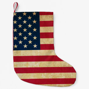 Meia De Natal Pequena Vintage Patriotic American Flag