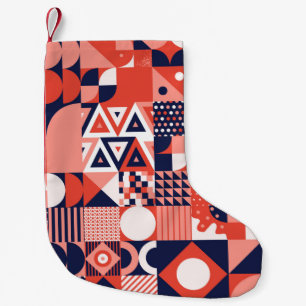 Meia De Natal Pequena Vintage retro bauhaus design vintage patch sem cos