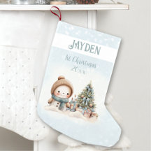 Vintage Snowman Boy Blue 1rua Stocks de Natal