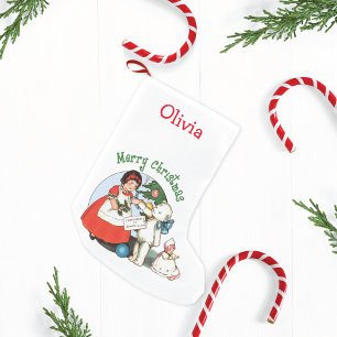 Meia De Natal Pequena Vintage Teddy Bear