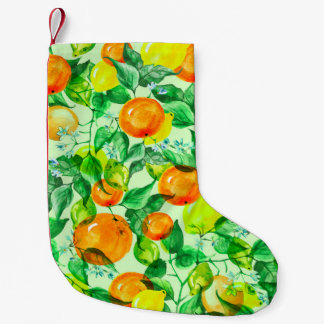 Meia De Natal Pequena  Vintage watercolor pattern - Lemon branch with fl