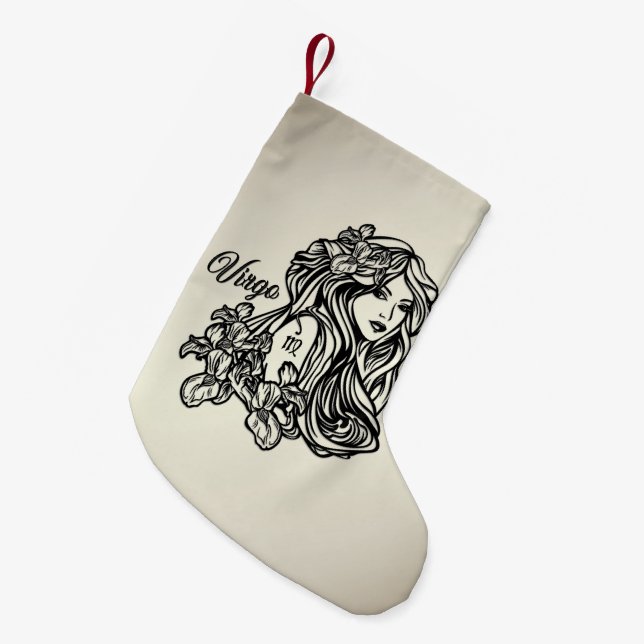 Meia De Natal Pequena Virgo O Ouro Virgem Zodiac (Frente (Pendurada))