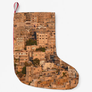 Meia De Natal Pequena Vista de pássaro sobre a cidade árabe. Amã. Jor