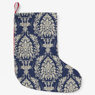 Meia De Natal Pequena Vitoriano Damask Wallpaper Padrão de Vintage