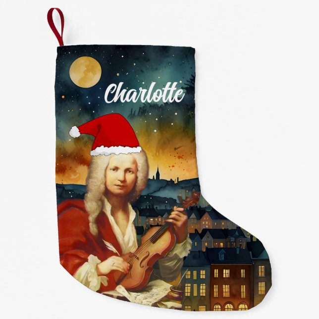 Meia De Natal Pequena Vivaldi Christmas (Frente)