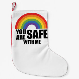 Meia De Natal Pequena Você Está Seguro Comigo Orgulho Arco-Íris LGBTQ