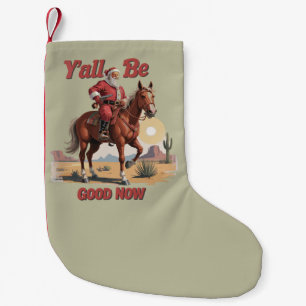 Meia De Natal Pequena Vocês Ficam Bem Agora Funny Santa Cowboy Western N