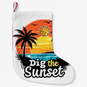 Meia De Natal Pequena "Voleibol de Sunset" - design de voleibol para Jog