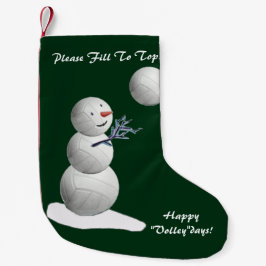 Meia De Natal Pequena Voleibol Snowman Natal
