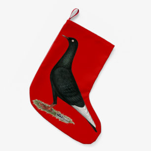 Meia De Natal Pequena Voo Voador Pombo Negro