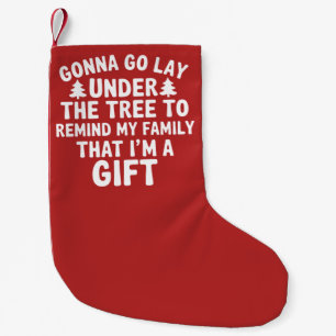 Meia De Natal Pequena Vou me deitar embaixo da árvore para lembrar minha
