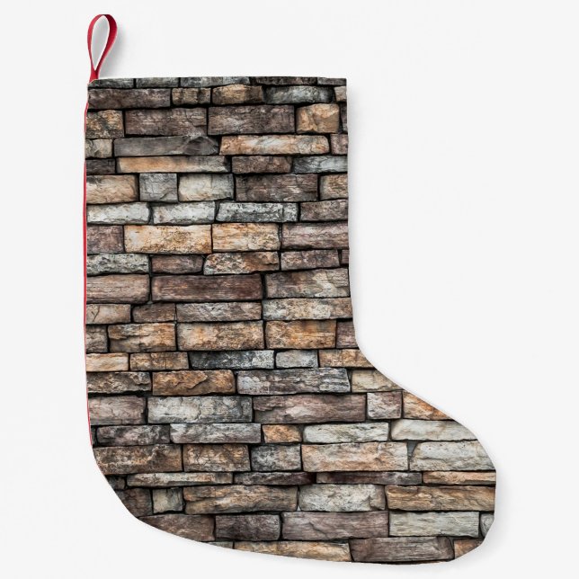 Meia De Natal Pequena Wall stone wall brick wall (Frente)