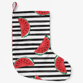 Meia De Natal Pequena Water Melon Seamless Pattern Striped