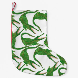 Meia De Natal Pequena watercolor painting seamless pattern with crocodil