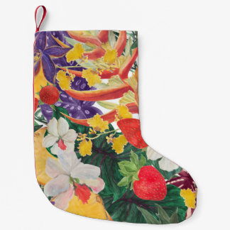 Meia De Natal Pequena WAtercolor seamless tropical pattern with exotic f
