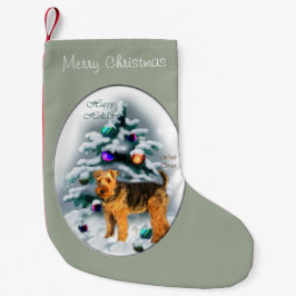 Meia De Natal Pequena Welsh Terrier Christmas