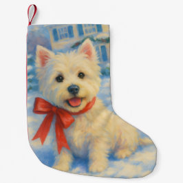 Meia De Natal Pequena West Highland Terrier