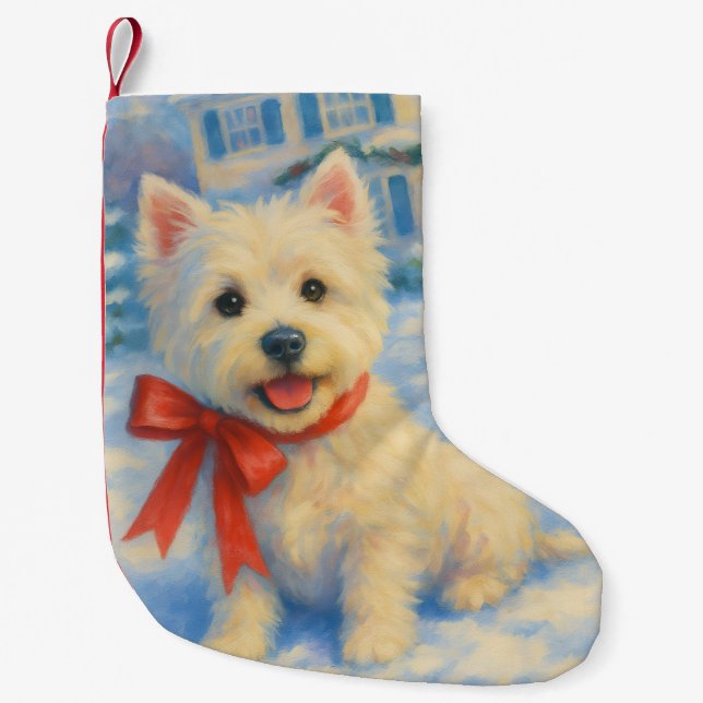 Meia De Natal Pequena West Highland Terrier (Frente)