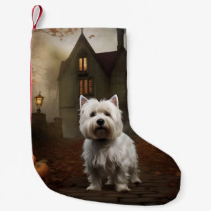 Meia De Natal Pequena West Highland White Terrier Dia das Bruxas Assusta