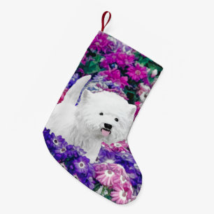 Meia De Natal Pequena West Highland White Terrier Pintando Arte Canina