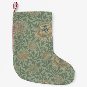 Meia De Natal Pequena William Morris Grafton Padrão Floral Verde Sálvia