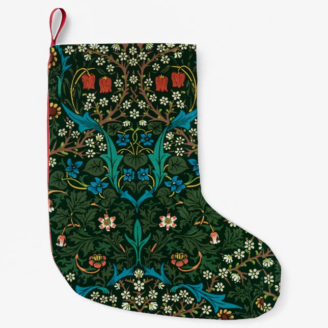 Meia De Natal Pequena William Morris Tecido Natal Stocking (Frente)