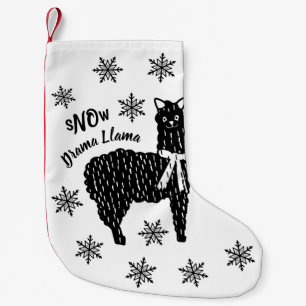 Meia De Natal Pequena Winter Snow Drama Llama