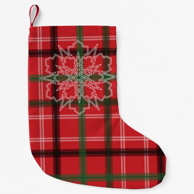 Meia De Natal Pequena Xadrez de Natal (Frente)