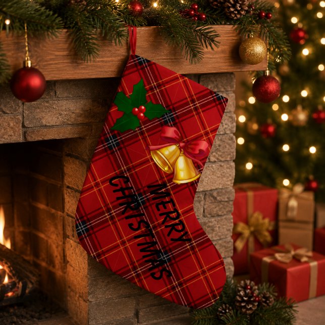 Meia De Natal Pequena Xadrez de Natal (Criador carregado)
