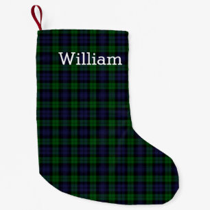 Meia De Natal Pequena Xadrez de Tartan do Black Watch Personalizada