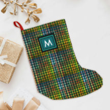 Xadrez Escocês Verde Legal Padrão Gingham Monogram