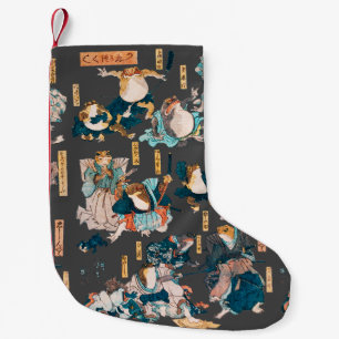 Meia De Natal Pequena Xilogravura Japonesa de Sapo de Kuniyoshi Ukiyo-e