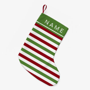 Meia De Natal Pequena Xmas listrado vermelho & verde festivo
