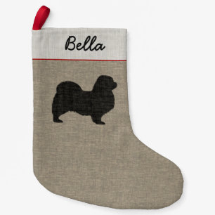 Meia De Natal Pequena Xmas Personalizados de Feriado de Cão de Silhouett