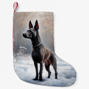 Meia De Natal Pequena Xoloitzcuintli Deixa-o nevar no Natal