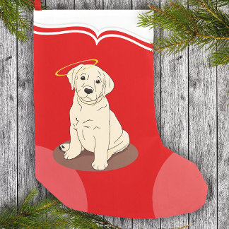 Meia De Natal Pequena Yellow Labrador Retriever Angel