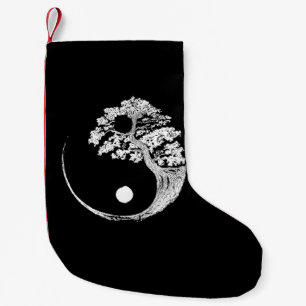 Meia De Natal Pequena Yin Yang Bonsai Tree Budista Japonês Zen