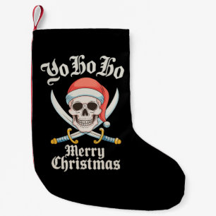Meia De Natal Pequena Yo Ho Ho Feliz Natal Pirata Xmas Caveira Feriado