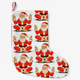 Meia De Natal Pequena Yoga Santa Namaste Meditação Natal Feriado