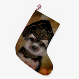 Meia De Natal Pequena Yorkie Poo